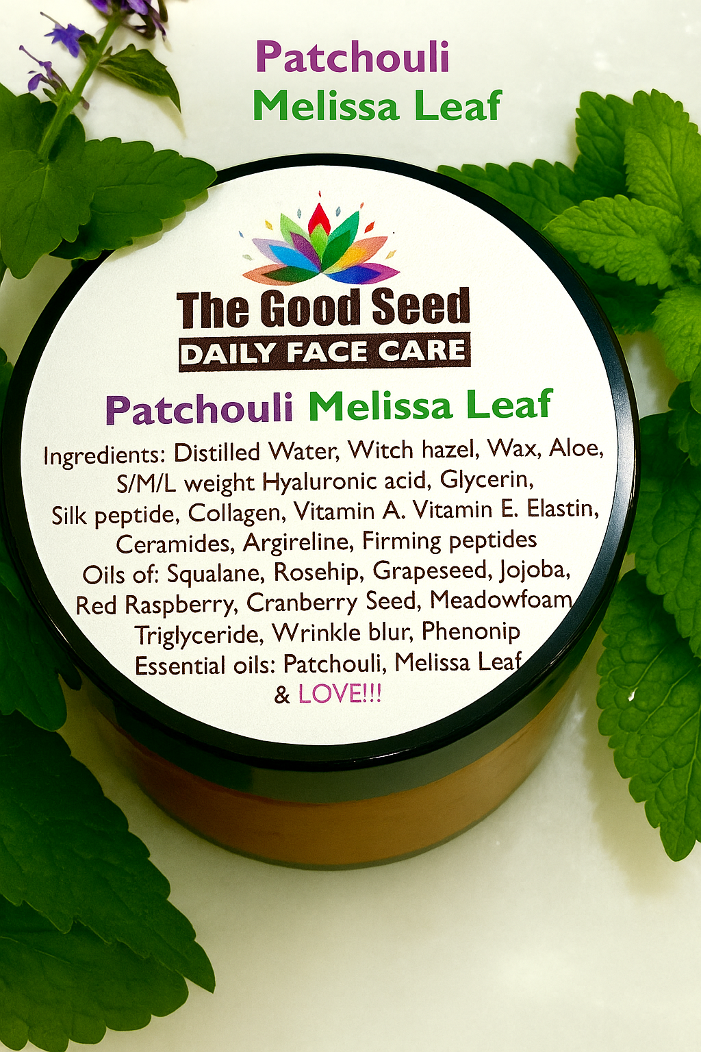 Patchouli Melissa Leaf - Face lotion - 4oz.