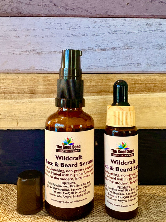 Wildcraft Face & Beard Serum - .7 oz - A one-step formulation for both beard and face. Ideal for all beard lengths—from stubble to full growth.